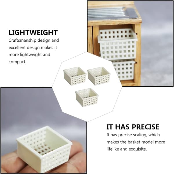 Mini Dukkehust Ornament 3 stk Køkkenudstyr DIY Vask Håndværk
