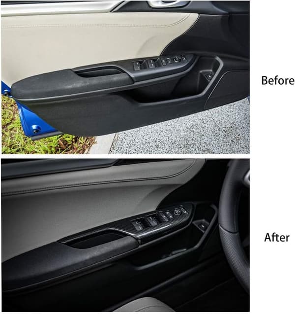 10. generation Civic Vinduekontrolpanel Dør Armlæn Cover ABS Carbon