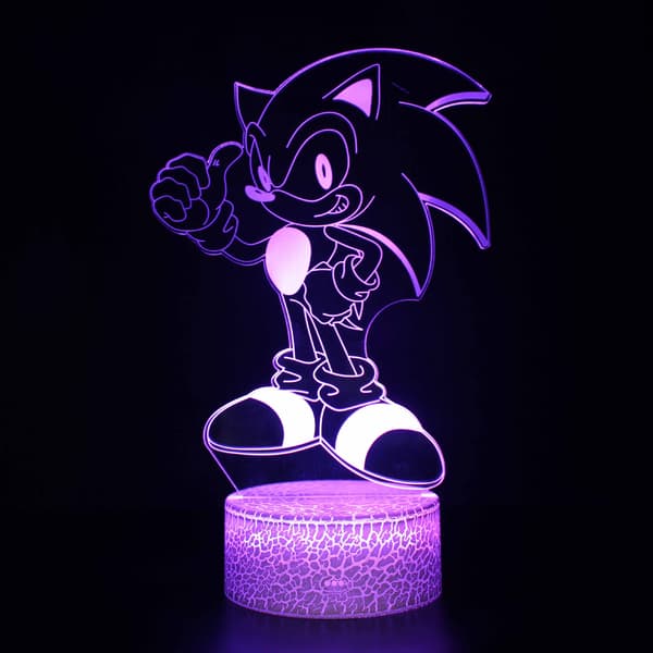 Sonic The Hedgehog 3D LED Bordlampe Nattlys Leselampe Chi