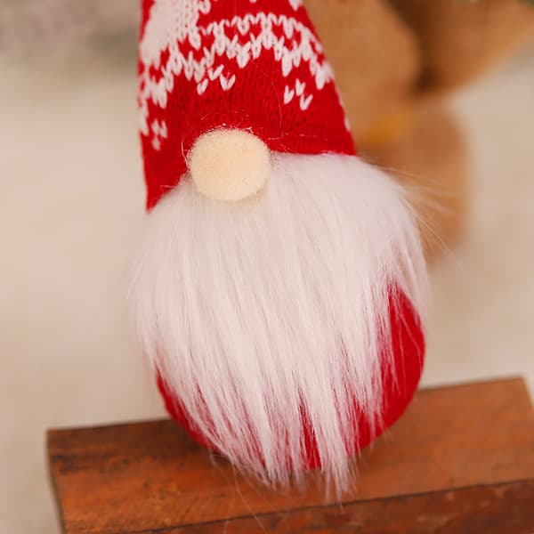 4 Pak Gnome Julepynt, Håndlavet Svensk Faceless Pl