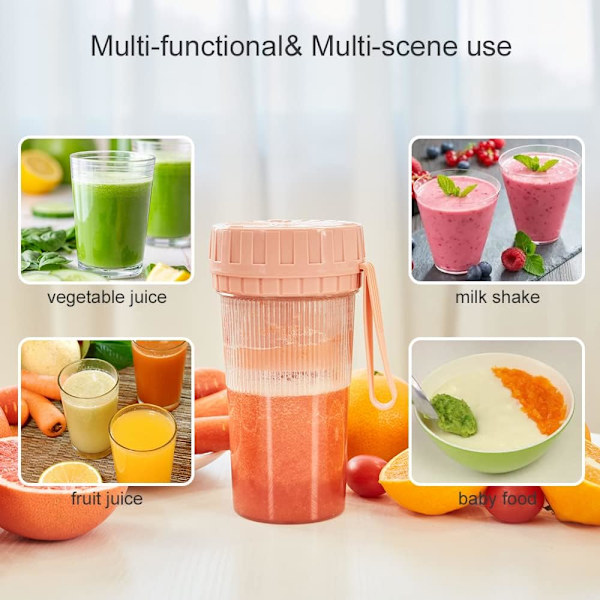 Kannettava Blenderi, Mini Hedelmämehukeitin 300ml, USB Latautuva Smoot