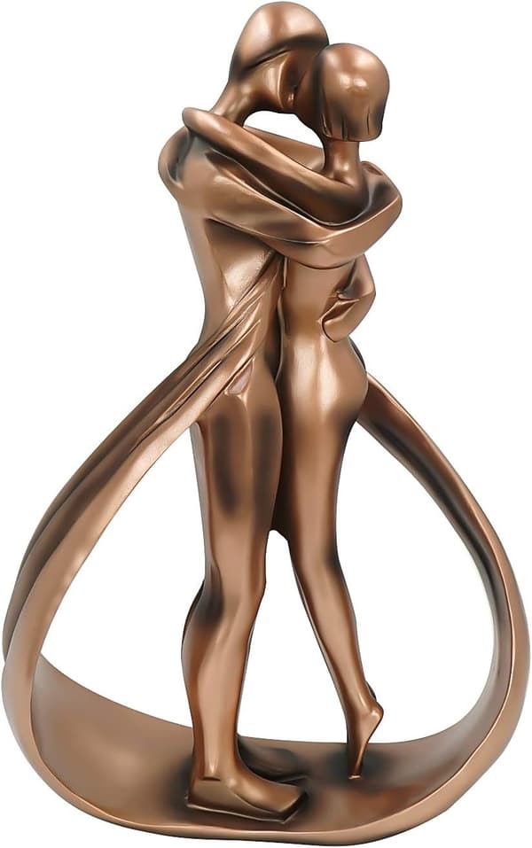 Kyssende Par Statuett i Harpiks 28×16.5cm - Gave til Bryllup