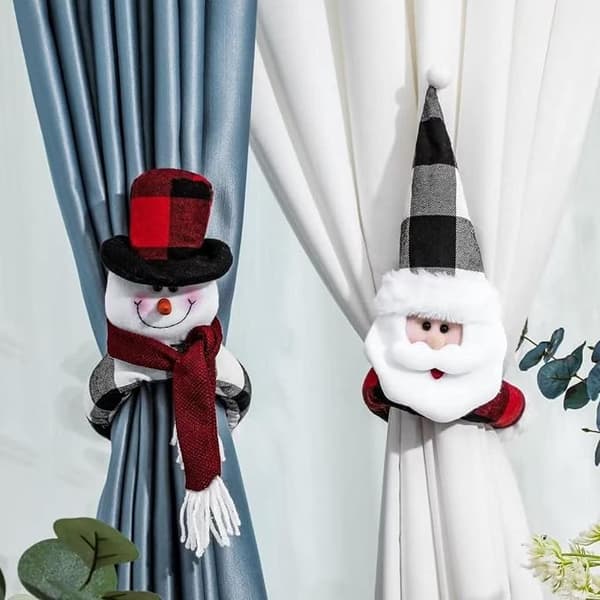 2 stycken julgardinband med tomte 27 * 48cm