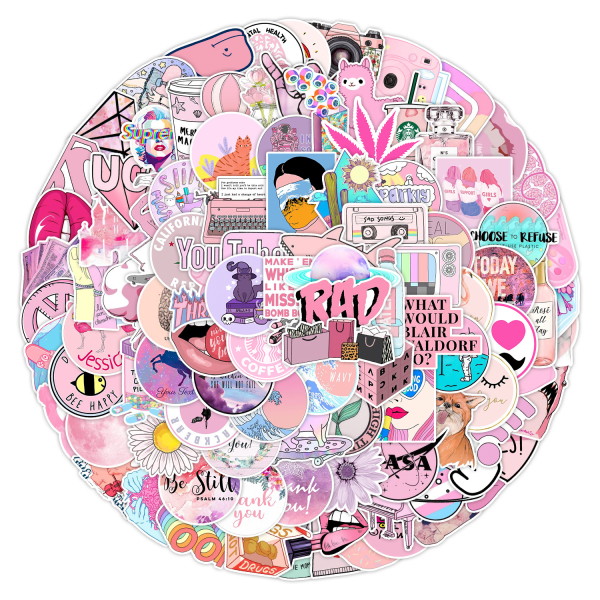 Rosa klistermärke 103-st Graffiti Girl Decals Vinyl Kids Stickers Pin