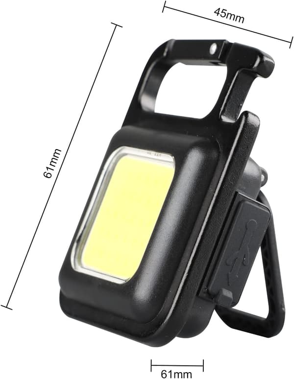 COB Mini Taskulamppu 500 Lumenia, Avaimenperän Pieni Latautuva Taskulamppu