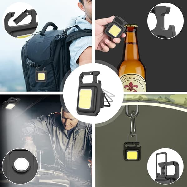 COB Mini Taskulamppu 500 Lumenia, Avaimenperän Pieni Latautuva Taskulamppu