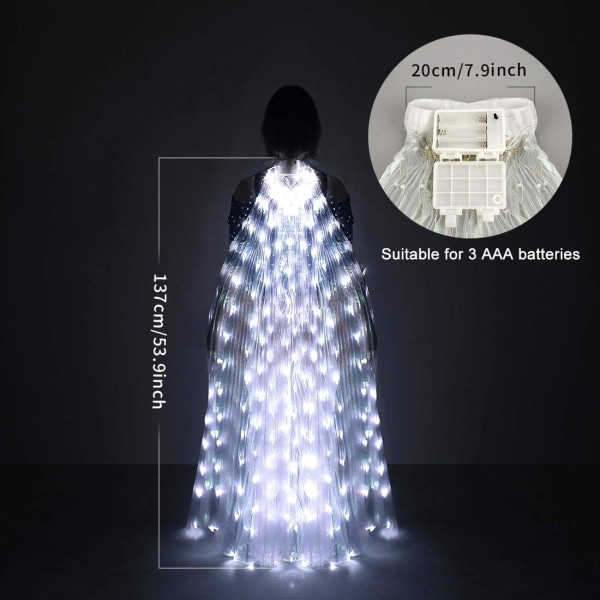 LED-lys magedans Isis-vinger - Magedans glødende engel dans W