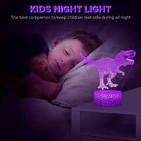 Dinosaur nattlampe for barn, 3D dinosaur leker, fjernkontroll