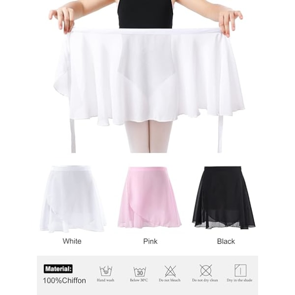 Chiffon Tutu Justerbar Hvit Størrelse L (Størrelse 140-165) Danc DXGHC