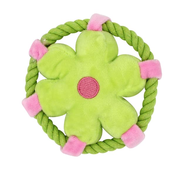 3 st hundleksaker bomullsrep frisbee tricolor kast boll