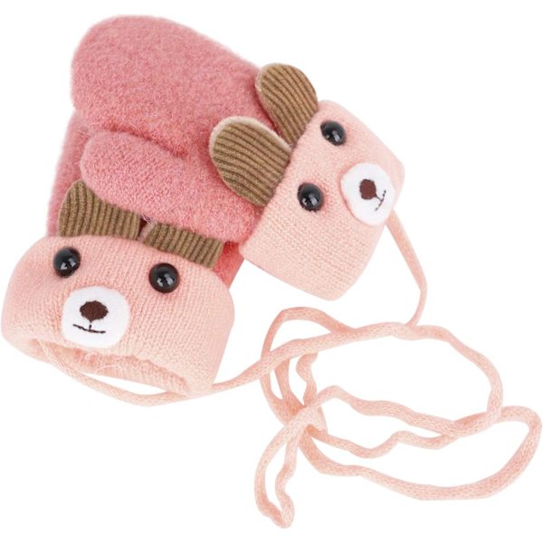 Babyvantar 0-3 år One Size Rosa Termiska Stickade Vantar Cro DXGHC