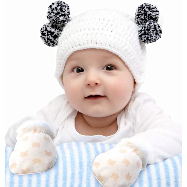 3 Par Varme Bomulls Babyvotter Hansker Vintervotter for Gutter G