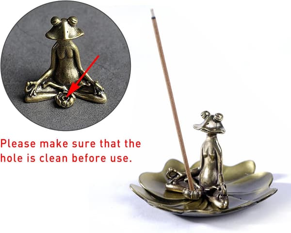 Messing Meditation Frø Statue Figur Statuette Messing Røgelseholder Frø S