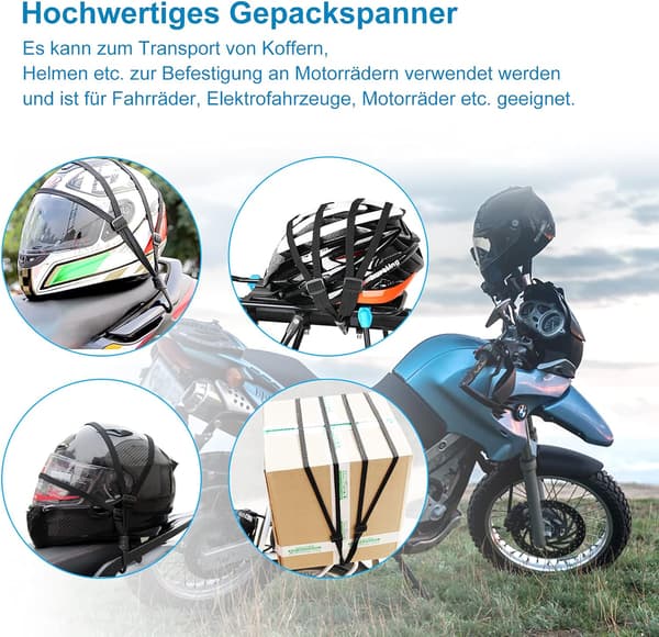 2 stk Bagagerem med Dobbelt Krog til Cykel Motorcykel, Elastisk