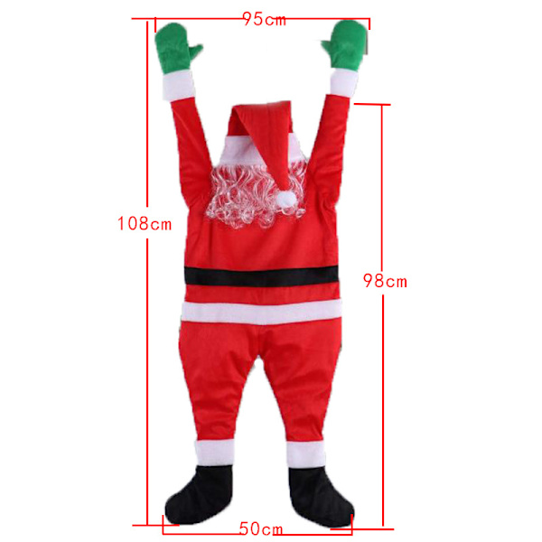 1 stk flanell Santa Claus veggklatrende dekorasjonsklær