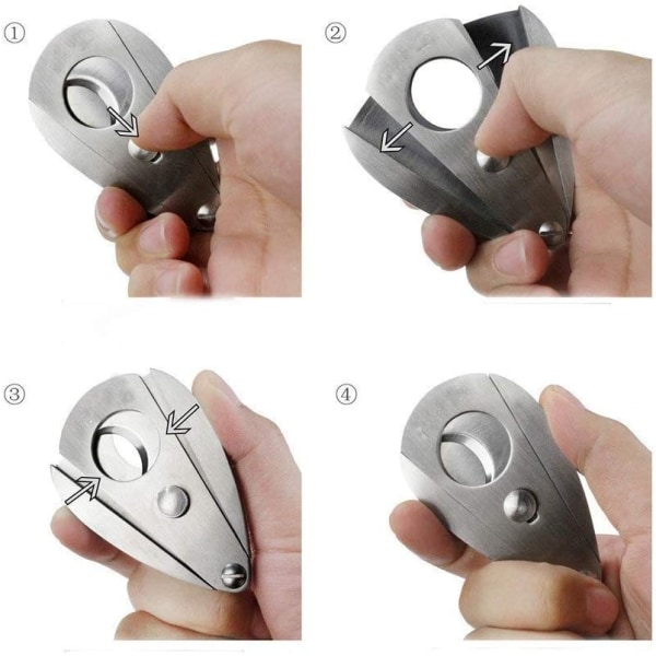 Cigarer, Vanddråbeformet Rustfrit Stål Cigar Cutter Super Doubl