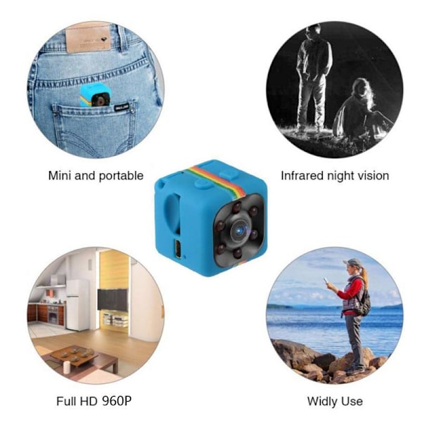 （Punainen）Mini HD-kamera DVR 1080P infrapunayökuvaus piilokamera