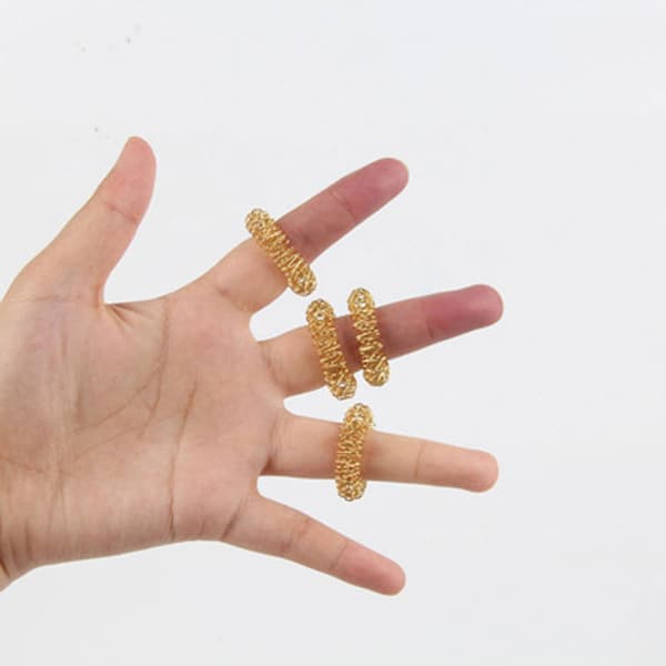 10 st Mini Fjäderavslappnande Fingermassage Ring Fingermassage