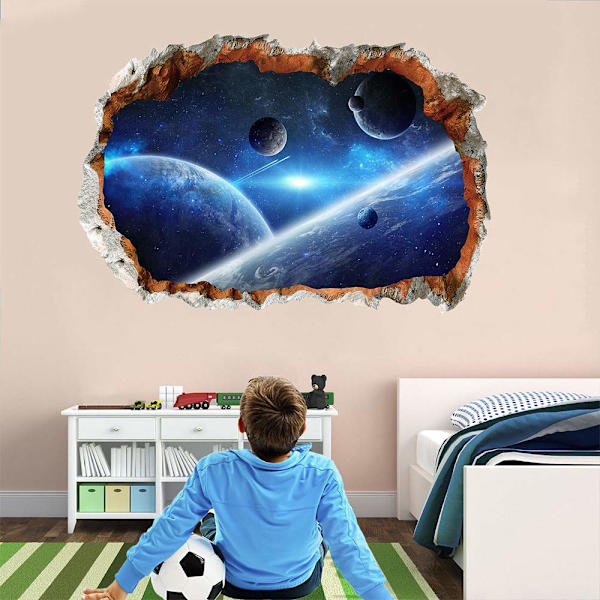 3D Planet Universum Galaxy Rymden Väggdekal Rymdfarkost Astro