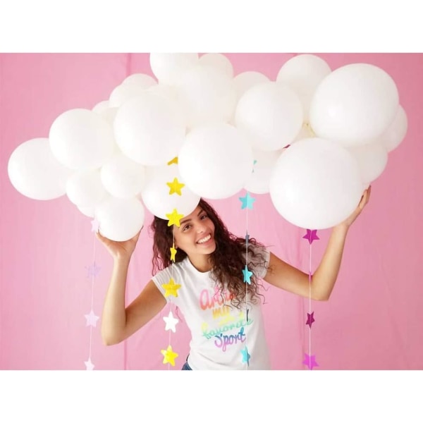 100 stk. Hvide Latex Balloner 10 Tommer Pastel Ballon Macaron Ballon