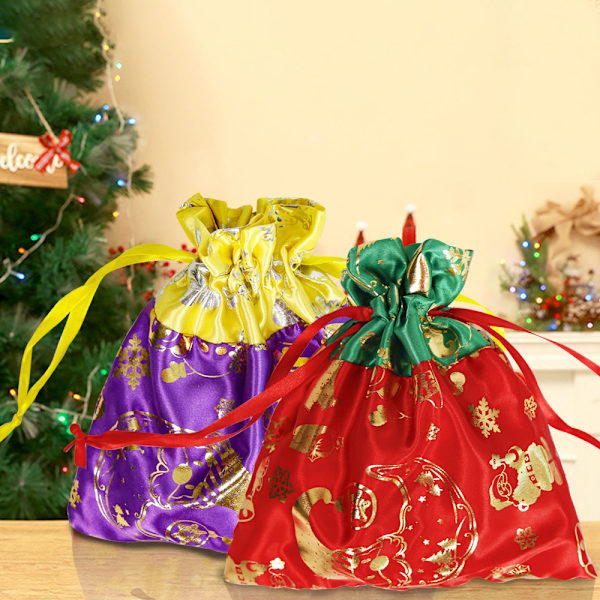 12 stycken julklappspåsar med juläpplen, julklappspåsar, juldekorationspåsar