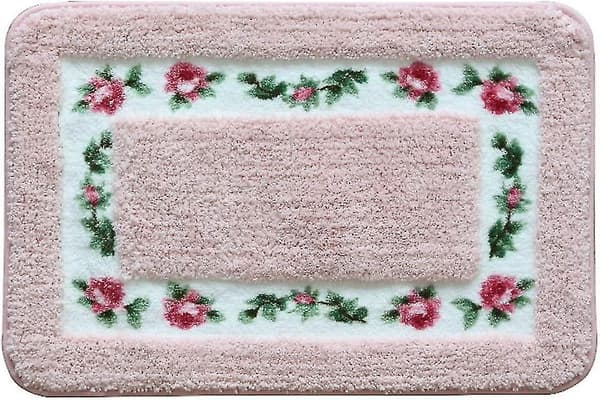 40*60cm Vacker Rosblommmatta Super Mjuk Badrumsmatta