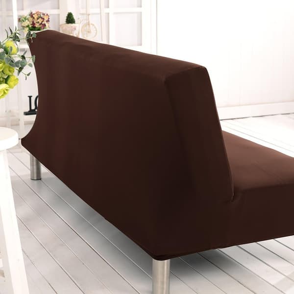 Elastiskt Clic Clac-överdrag för 3-sits soffa, Vardagsrum Enfärgad Blå