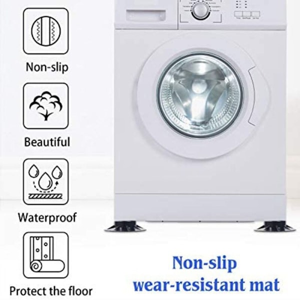 Anti-Vibrasjons Vaskemaskin Pute 8 stk Sklisikre Matter Universal F