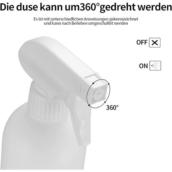 3 stk. Sprøjteflasker, 500 ml Tom Sprøjteflaske, Plast DXGHC