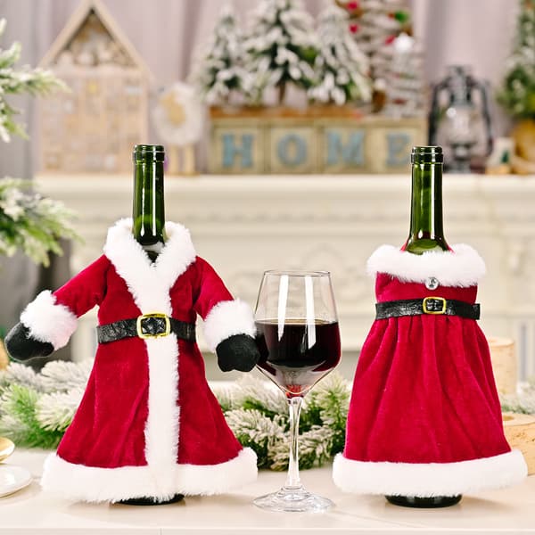 2 stycken juldekorationer Julklänning Vinflaska s
