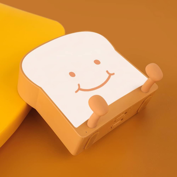 Toast-nattelys, søt LED-toastlampe med et fint