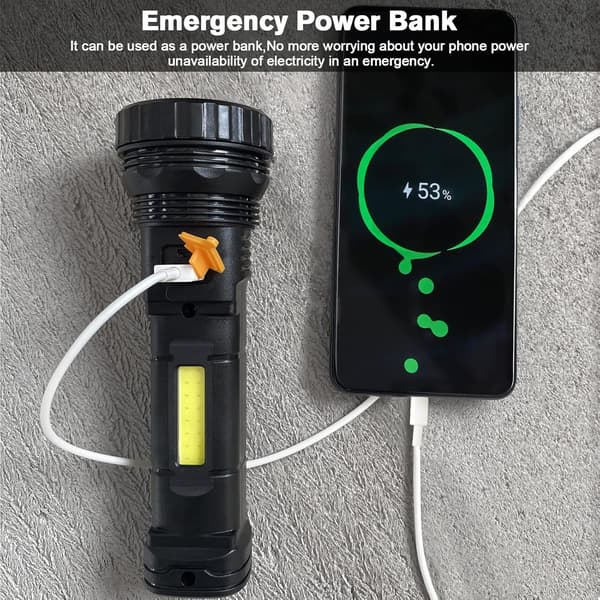 Taskulamppu LED-aurinkopaneelilla, Ladattava taskulamppu