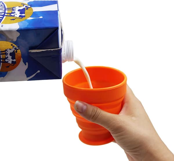 Hopfällbar Vattenkopp, Set med 6 Resekoppar med Lock