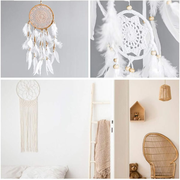 8 Bamburingar i 4 Storlekar för Makramé, Träfloralringar och Bambu