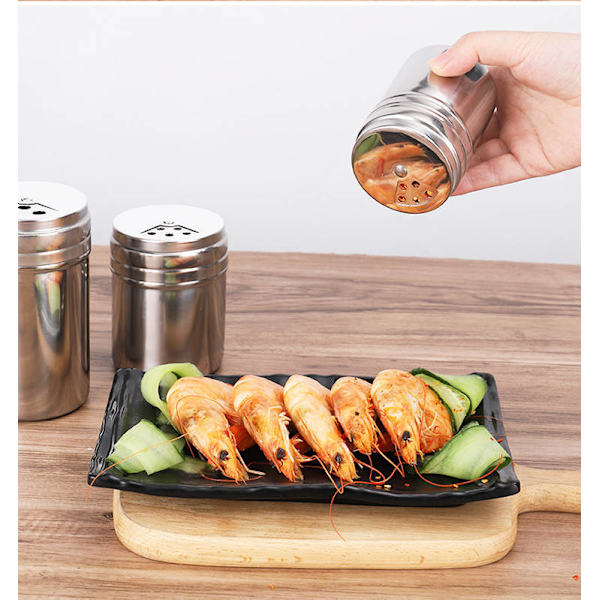 2 stk Krydderidåser Sæt Rustfrit Stål 90ml