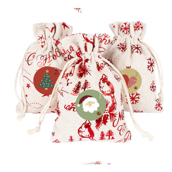 Julväska i 60 delar förgylld bomull och linne med kreativa s