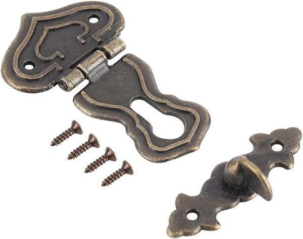 2 stk Vintage Hasp Kasse Hasp Lås Lukning Dekorativ Retro Bronze En