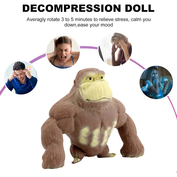 Gorilla Leksak Figur, Mjuk Squishy Elastisk Apa, Latex Fidget Ani