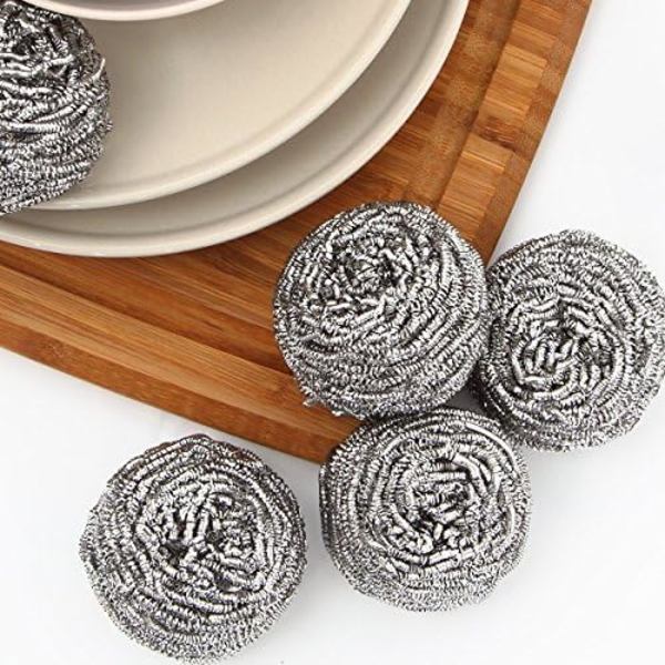 Paket med 12 Rostfria Skrapsvampar, Skrubbsvampar