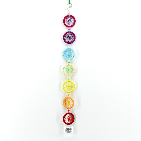 7 Chakra Regnbue Drømmfangere med Krystal Prismer til Bilvindue