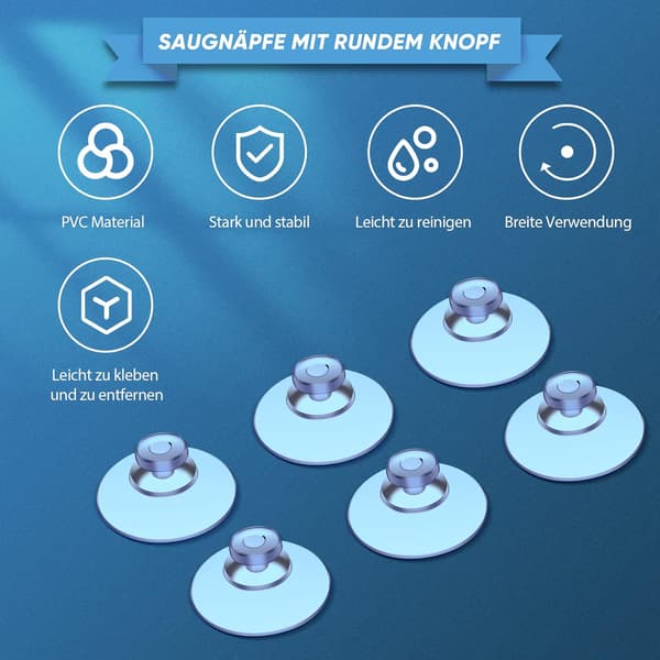 20 Plastsugappar Transparenta Sugkoppar utan Krokar Svampform