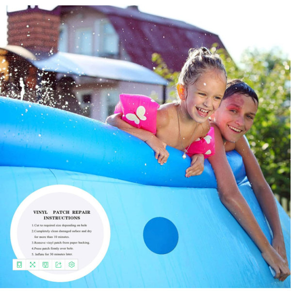 15 Rektangulära Självhäftande PVC Reparationslappar, Vinyl Pool Liner