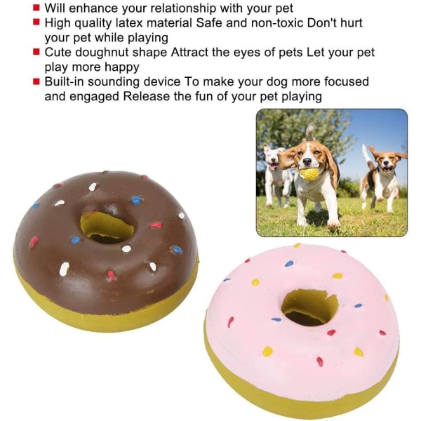 Hunde Tyg Legetøj, 2 stk Latex Pet Donut Formet Lyd Tyg Legetøj Pr DXGHC