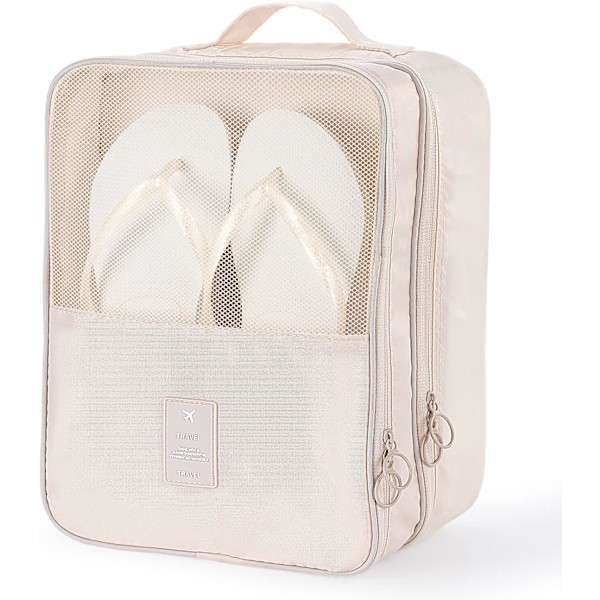 Kenkäpussit (Beige) Matkalle, Tilaa 3 Parille Kenkiä Matkalaukku