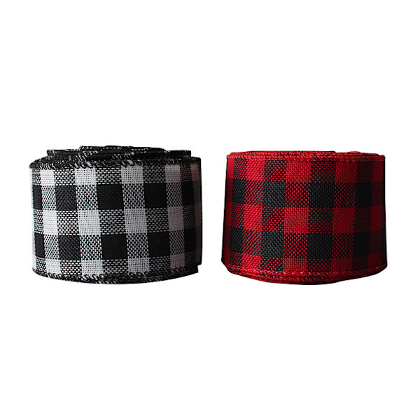 2 stycken julband i linne, DIY-tillbehör, svart och vitt