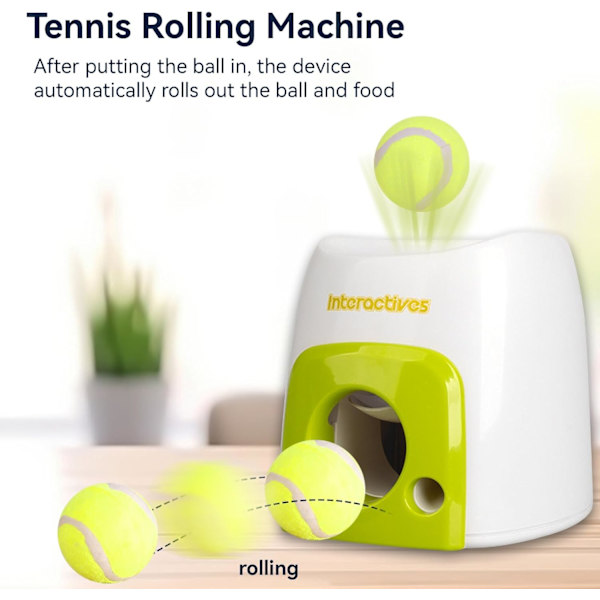 Kasta boll leksak hund tennisboll mat belöning maskin kastare interaktiv terapi långsam matning leksaker för katter och hund