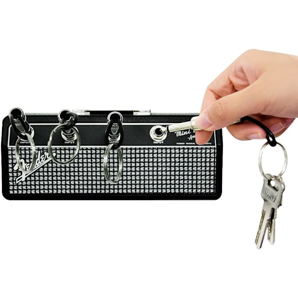 Väggmonterad Gitarrnyckelring med 4 Nyckelringar med Gitarr