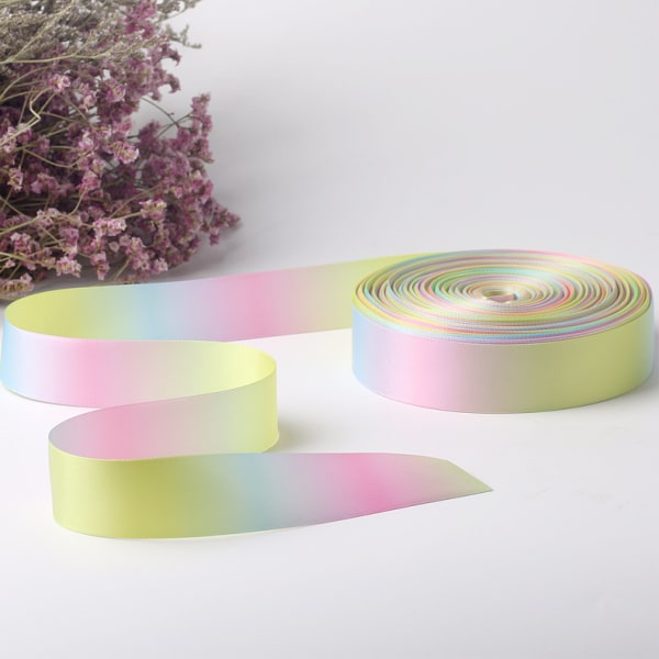 100 yards Rainbow Polyester Udskrivning Tape Udskrivning Farverig Gr