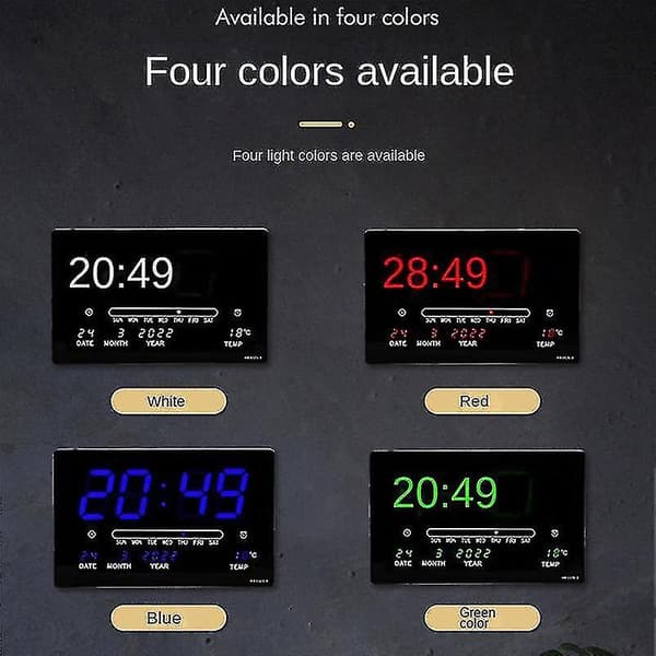 Led Perpetual Calendar Elektronisk Klocka Digital Väggklocka Re DXGHC