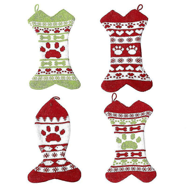 Pet Dog Julstrumpor, Stickade Julstrumpor Stora B DXGHC